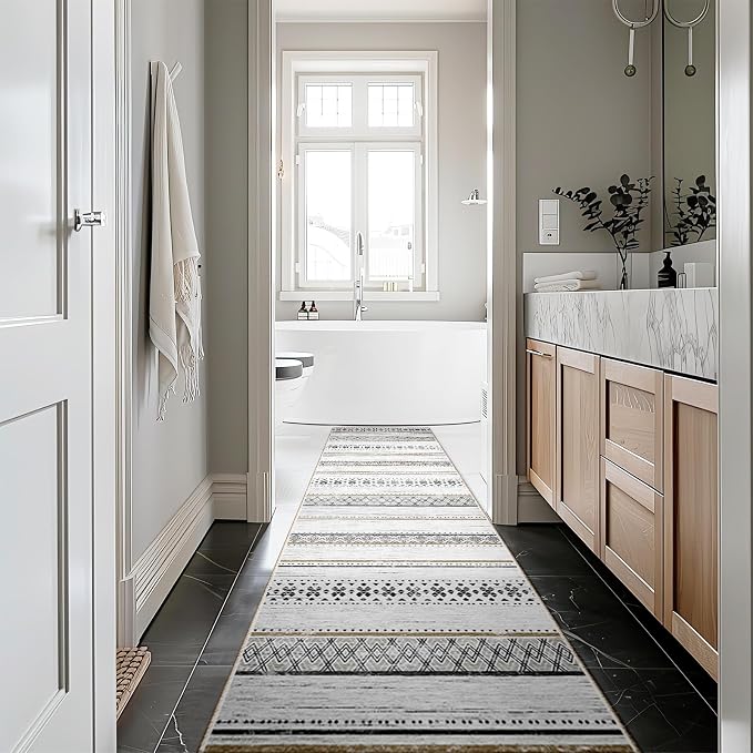 BESTSWEETIE 2x10 Area Rugs for Living Room Washable Moroccan Farmhouse Neutral - Image 8