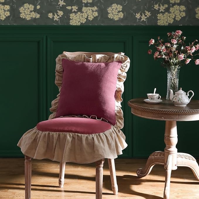 patdrea Rhodo Shabby Chic Decorative Throw Pillow Covers 22x22 Set of 2 - Image 2