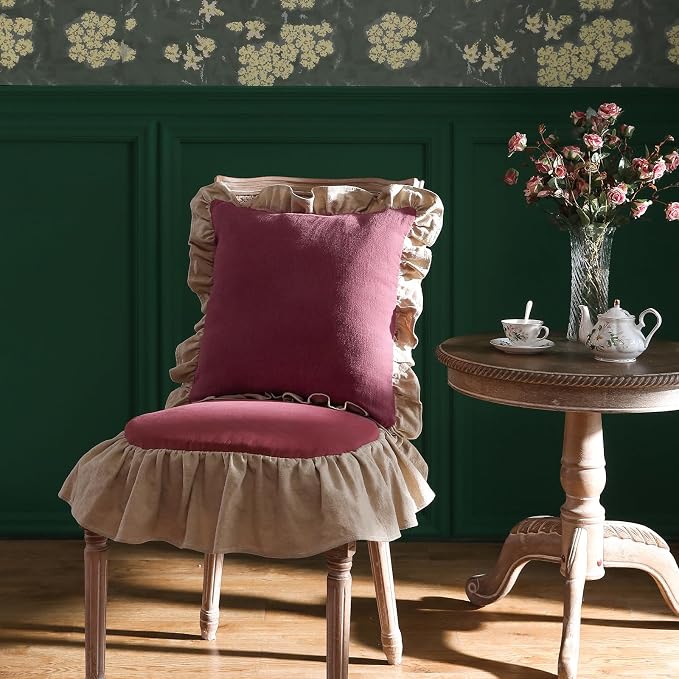 patdrea Shabby Chic Rhodo Decorative Throw Pillow Covers 18x18 2 Piece Set - Image 2