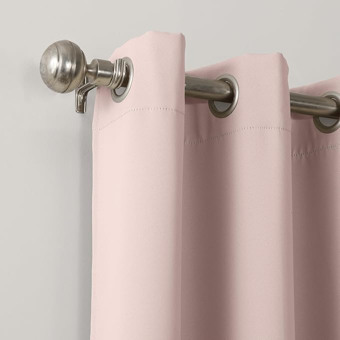 Sun Zero Easton Energy Saving Blackout Grommet Curtain Panel, Blush Pink - Image 2