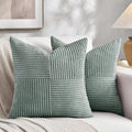 Fancy Homi 2 Packs Grey Blue Euro Decorative Throw Pillow Covers 26x26 Inch by Fancy+Homi