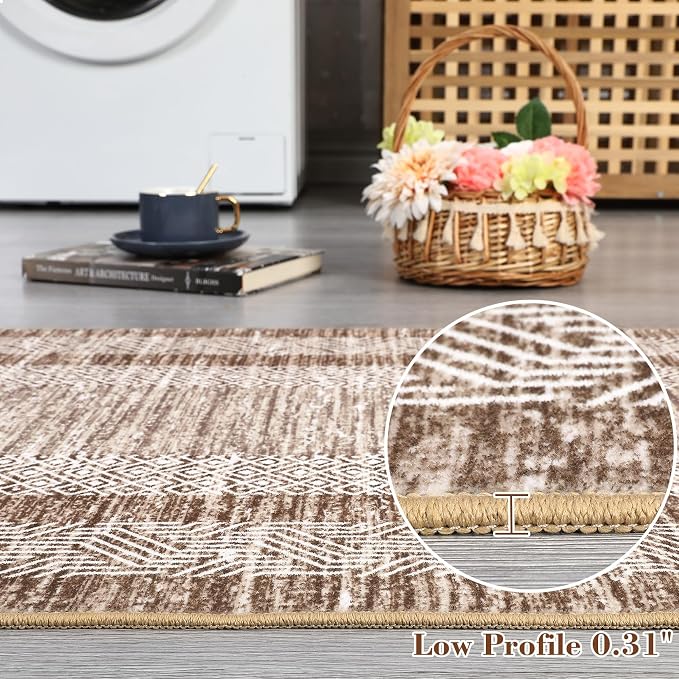 GarveeHome Modern 3x5 Neutral Area Rug Washable Non-Slip Low-Pile Indoor Rugs - Image 8