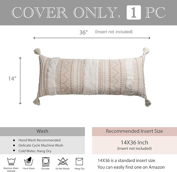 BlissBlush 14x36 Lumbar Pillow Cover - Image 4