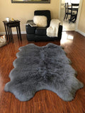 Free Shape Luxury Soft Fluffy Shag Area Rug Single Quarto 4 Pelts 4'x6' by LAMBZYRUGS