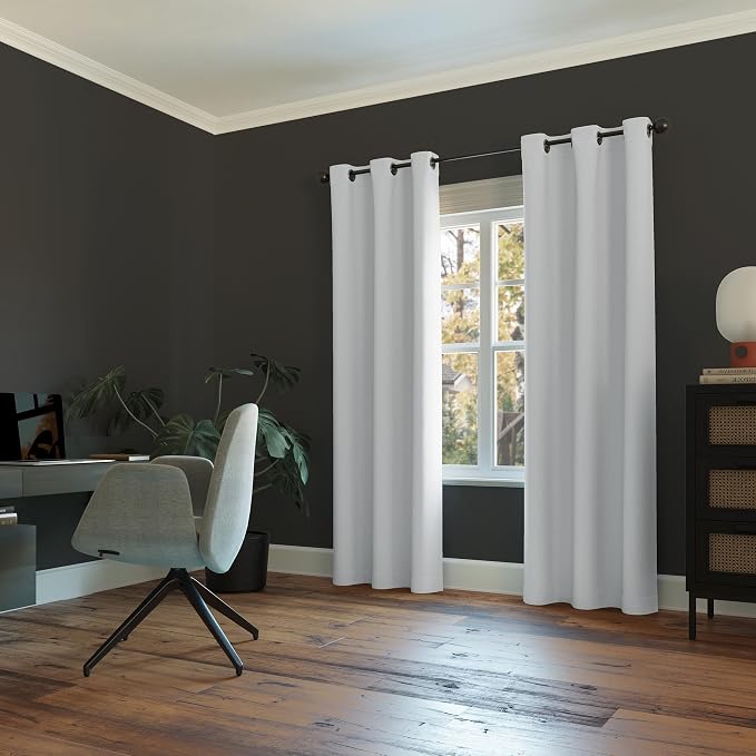 Sun Zero Easton Energy Saving Blackout Grommet Curtain Panel, Dove White - Image 6