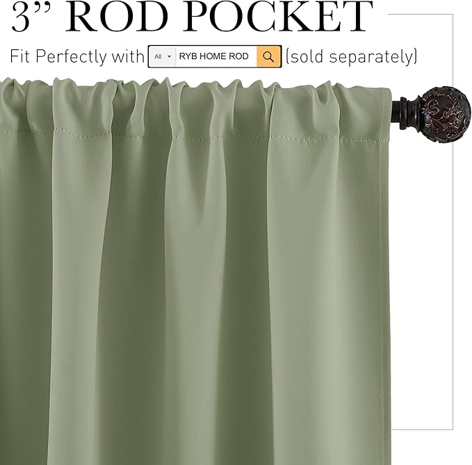 RYB HOME RV Curtains for Camper Windows, Mini Small Thermal Insulated Sunlight - Image 2