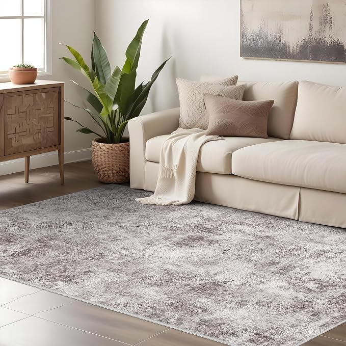 Abstract 3x5 Washable Rug: Modern Non Slip Area Rug Soft Carpet Foldable - Image 2
