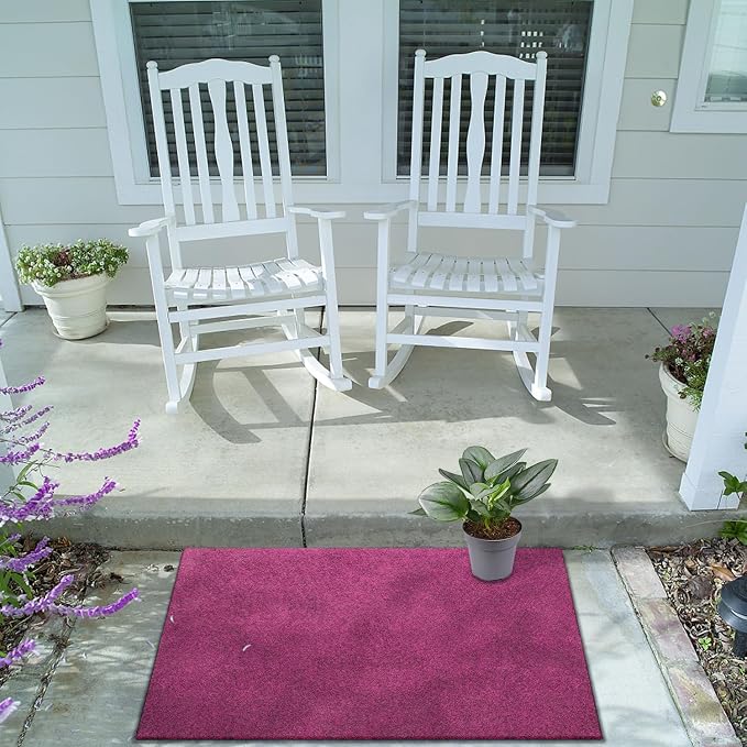 AAZZKANG Set of 2 Purple Doormat Large 36"x24" Outside Inside Utility Floor Mat - Image 4
