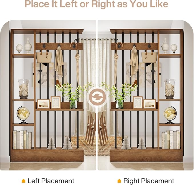Tribesigns Wall Room Divider, Wood Freestanding Room Divider Bookcase - Image 5