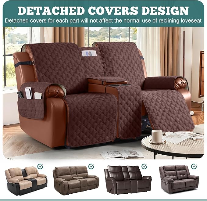 Ruaozz Waterproof Loveseat Recliner Cover - Image 3