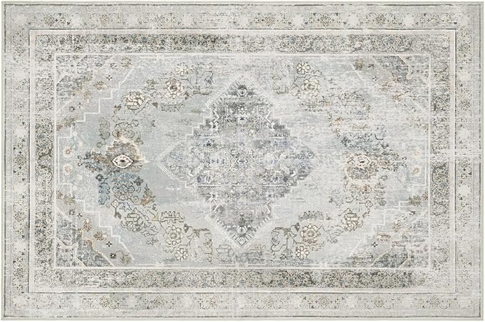 Phantoscope Washable Area Rug 4'x6' Non-Slip, Vintage Neutral Rugs - Image 3