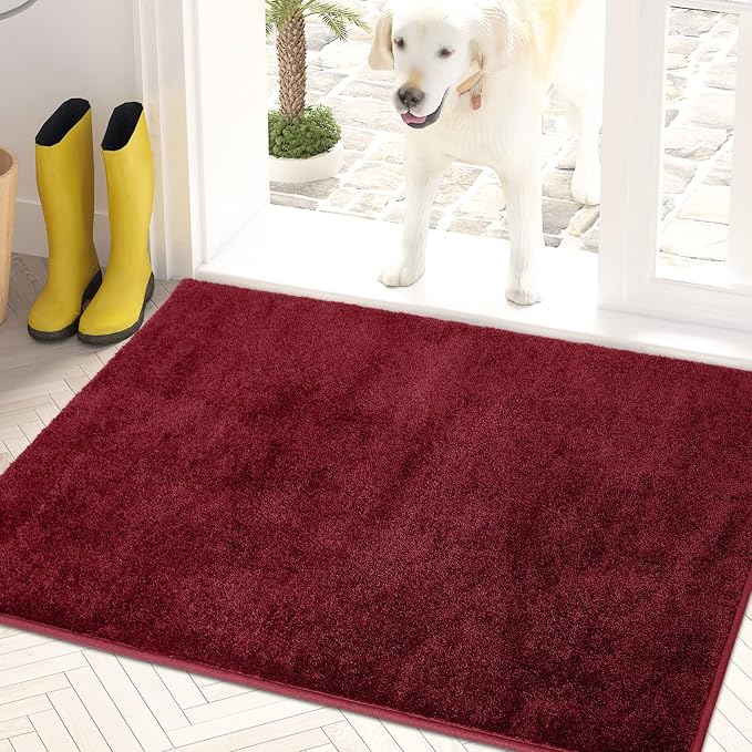 PURRUGS Dirt Trapping Door Mat 20" x 31.5", Non-Slip Machine Washable Entryway by PURRUGS