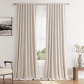 Guken Oatmeal 100% Blackout Curtains 96 Inch Length 2 Panels Set by Guken