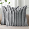 Pallene Faux Fur Plush Throw Pillow Covers 16x16 Set of 2, Luxury Soft Fluffy by PALLENE
