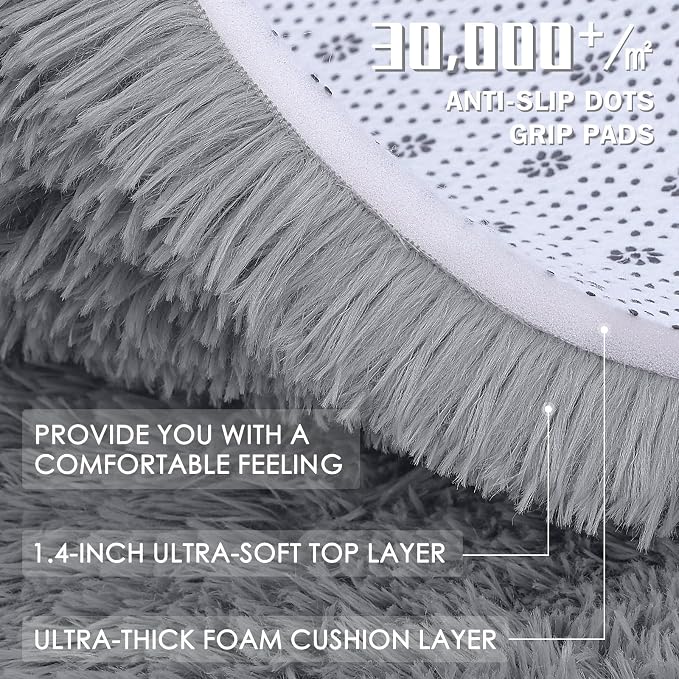OLANLY 6x7 Area Rugs for Living Room Bedroom, Machine Washable Soft Fluffy - Image 8