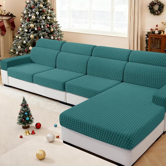 MAXIJIN Couch Cushion Covers for Sectional Sofa, Stretch Sofa Cushion Cover by MAXIJIN