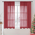 BGment Burgundy Linen Curtains 45 Inch Length by BGment
