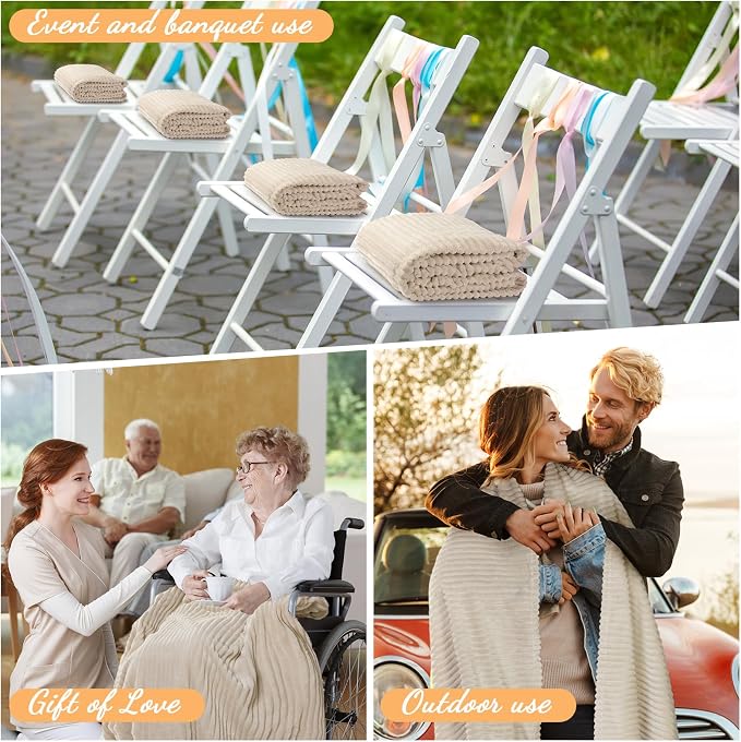 Buryeah 12 Pcs Flannel Throw Blanket Bulk 50 x 60 in Sleepover Blanket Outdoor - Image 6
