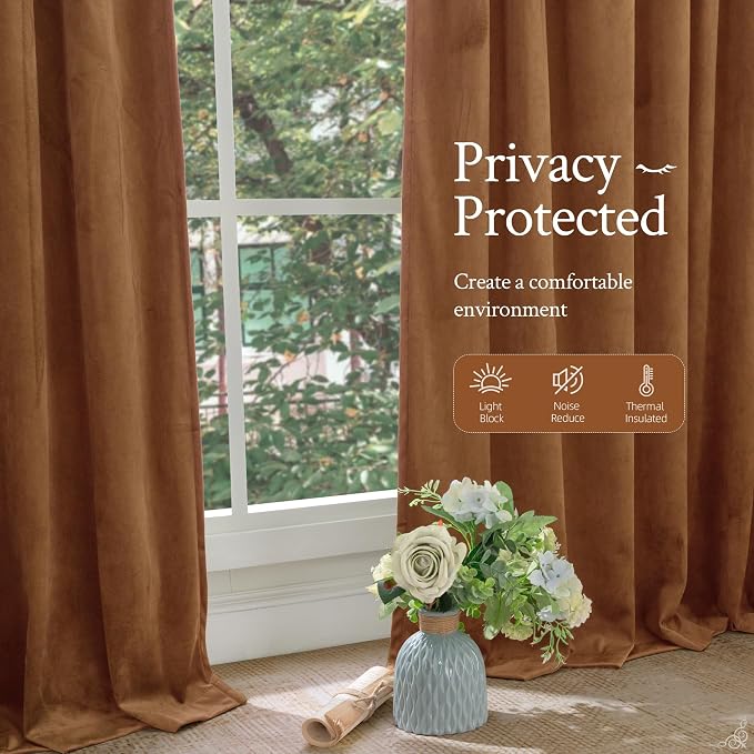 LAMIT Golden Brown Velvet Curtains - Image 6
