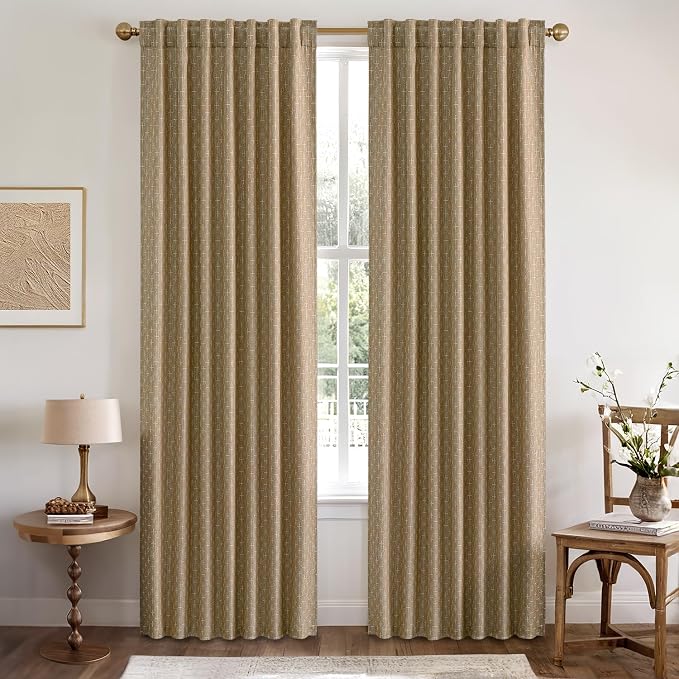 MIULEE Decorative Back Tab Linen Curtains - Image 2