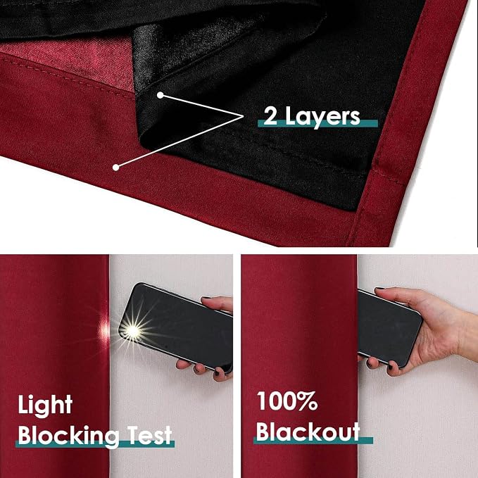 ChrisDowa 100% Blackout Curtains 102 inch Long - Image 4