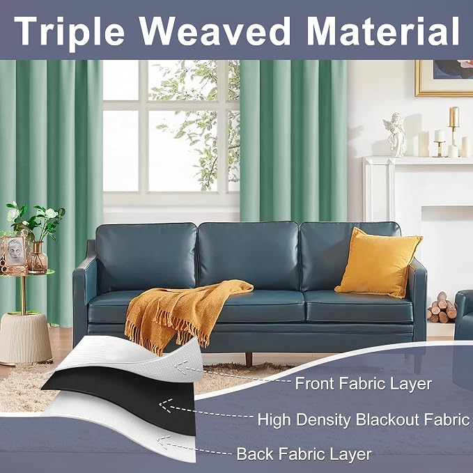 JIUZHEN Blackout Curtains for Bedroom– Thermal Insulated, Noise Reducing Room - Image 7