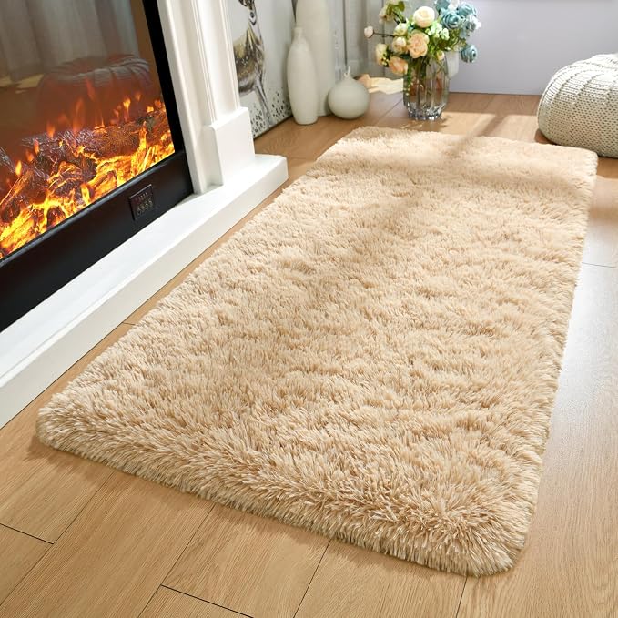 Merelax Fluffy Rug Shaggy Area Rug, Small Kids Bedside Rug, Soft Non-Slip - Image 2