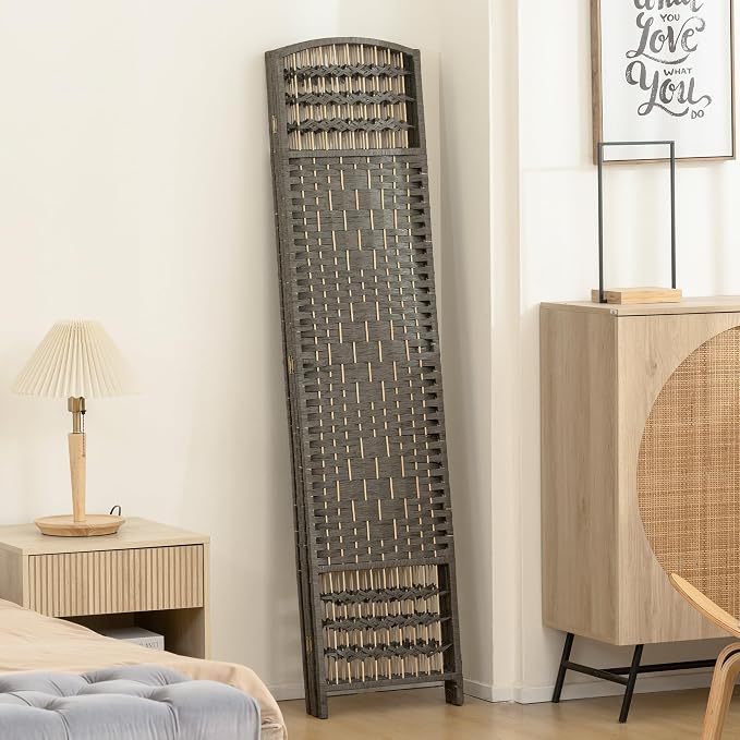 HOMCOM 4 Panel Room Divider, Folding Privacy Screen, 5.6' Room Separator - Image 9
