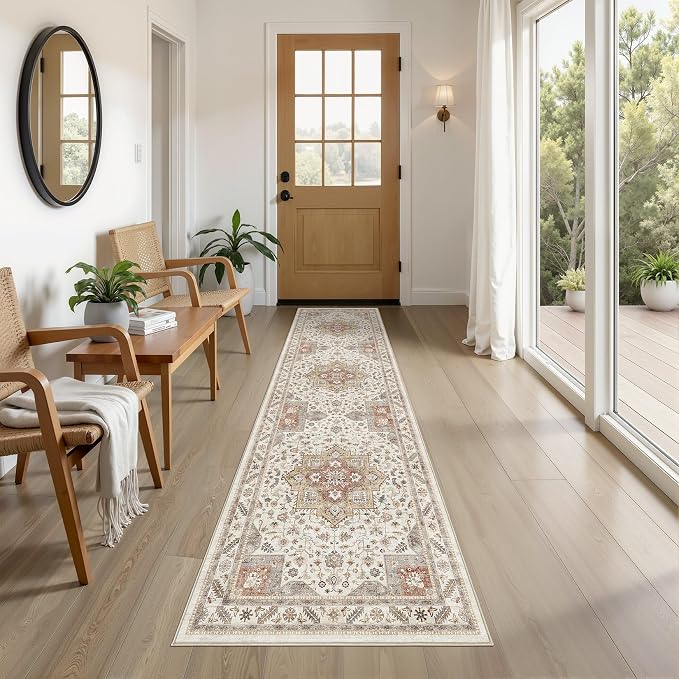 Vintage Hallway Runner Rug 2x8: Large Soft Washable Entryway by COTILED