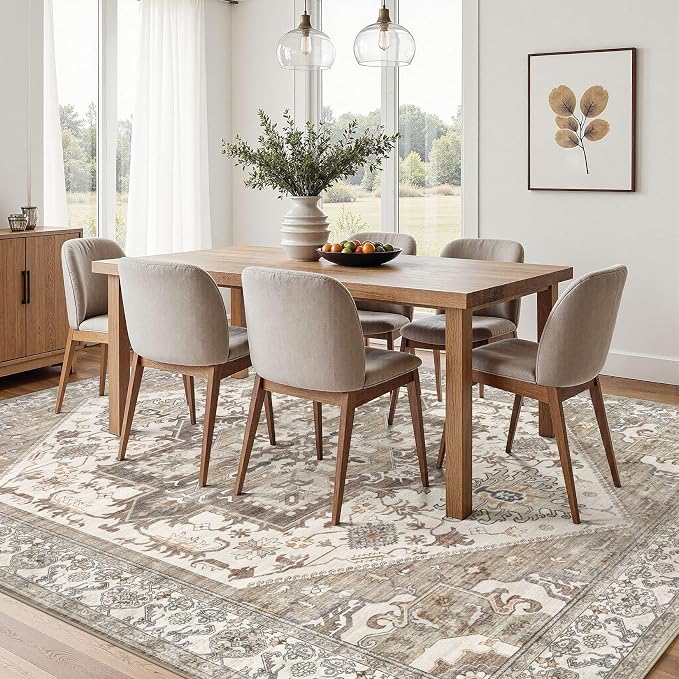 9x12 Area Rug for Living Room- Machine Washable Soft Oriental Vintage Large - Image 7