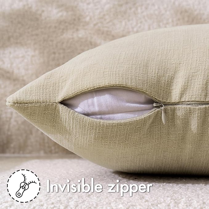 MIULEE Ivory Couch Pillow Covers 18x18 Inch - Image 3