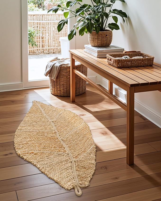 DEXI Jute Door Mat Inside Entryway Braided Woven, 20x32 Front Entrance Doormat - Image 5