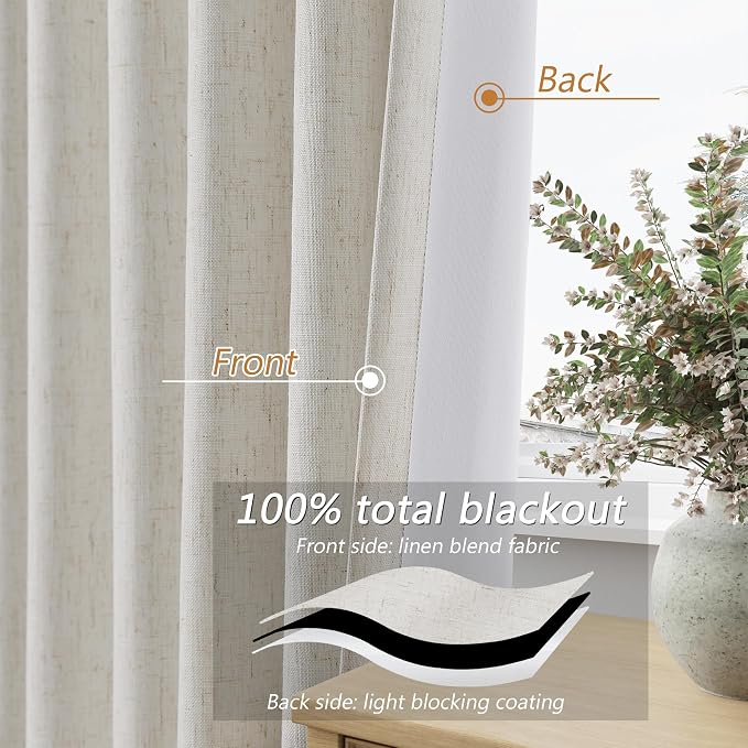 Guken Boho Extra Long 120 Inches 100% Black Out Curtains - Image 4