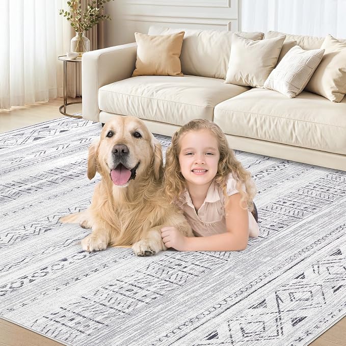 cotiled 7x9 Area Rug Living Room: Washable Boho Rugs - Image 5