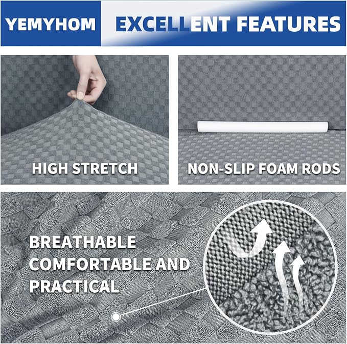 YEMYHOM Couch Cover Latest Jacquard Design High Stretch Extra Large Sofa Covers - Image 3