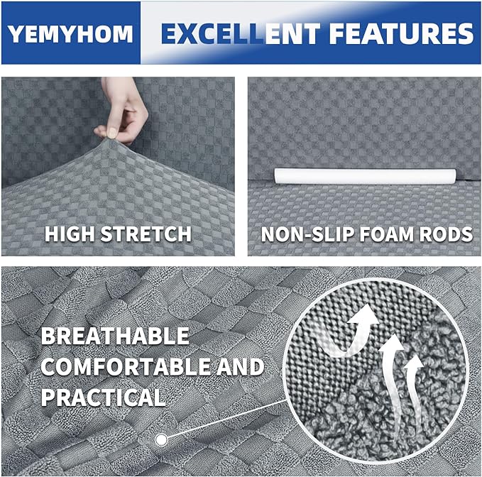 YEMYHOM Couch Cover Latest Jacquard Design High Stretch Sofa Covers - Image 3