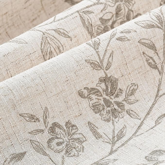 jinchan Ruffled Gray Floral Valance Curtain Shabbychic Linen Window Valance 18 - Image 8