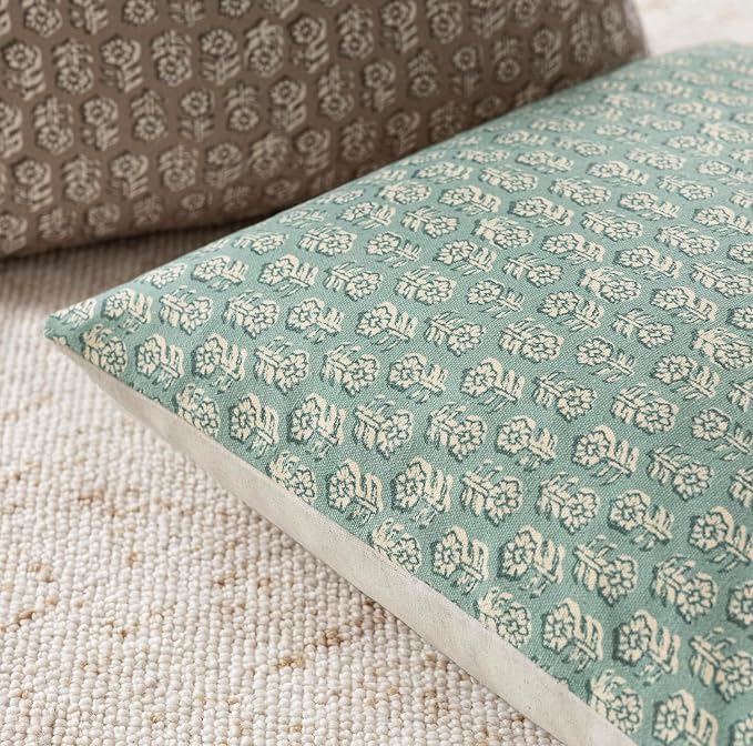 Foindtower Set of 2 Decorative Vintage Floral Print Throw Pillow Covers Neutral - Image 3