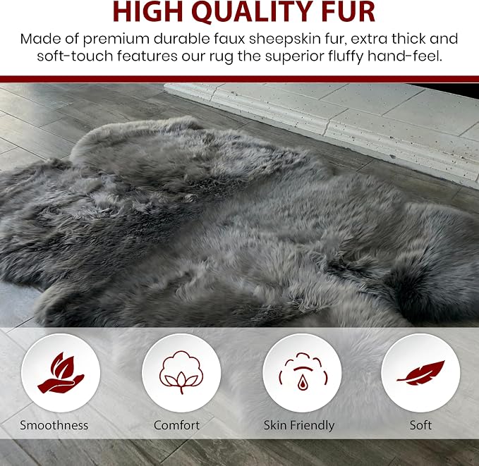 Free Shape Luxury Soft Fluffy Shag Area Rug Single 2’x3', 60x90cm - Image 2