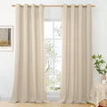 BGment Oatmeal Linen Curtains for Living Room 90 Inch Length 2 Panels Set by BGment