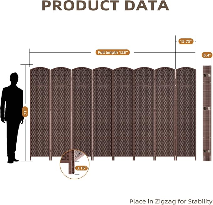 HALLYBEE Room Divider for Space Separation, Room Dividers and Folding Privacy - Image 3