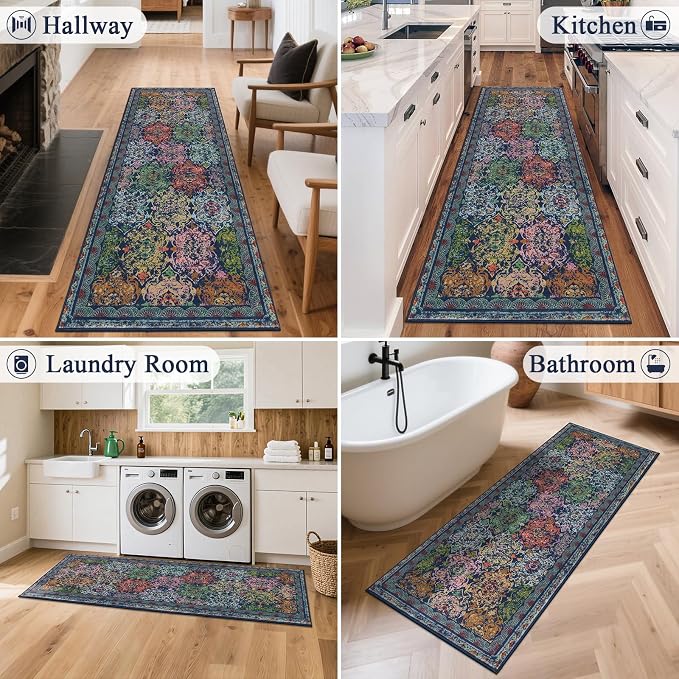 Vaukki Hallway Runner Rug, Vintage Shaggy Soft Laundry Rug Runner, Non Slip - Image 4