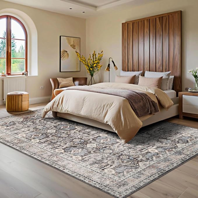GarveeHome Washable Rugs for Living Room, Vintage Neutral Area Rug, Ultra Soft - Image 8
