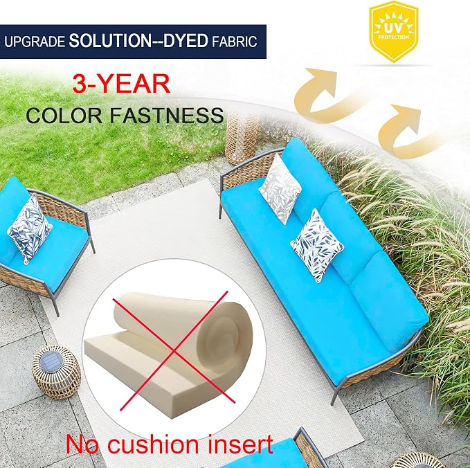 NettyPro Patio Bench Swing Loveseat Cushion Covers 48 Inch, Outdoor Furniture - Image 3