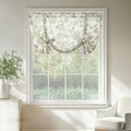 jinchan Linen Floral Tie up Shade Valance Curtains by JINCHAN