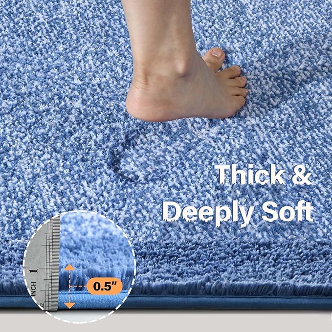 60x24 Long Bathroom Rugs Washable Non Slip, Soft Absorbent Quick Dry Mats - Image 4