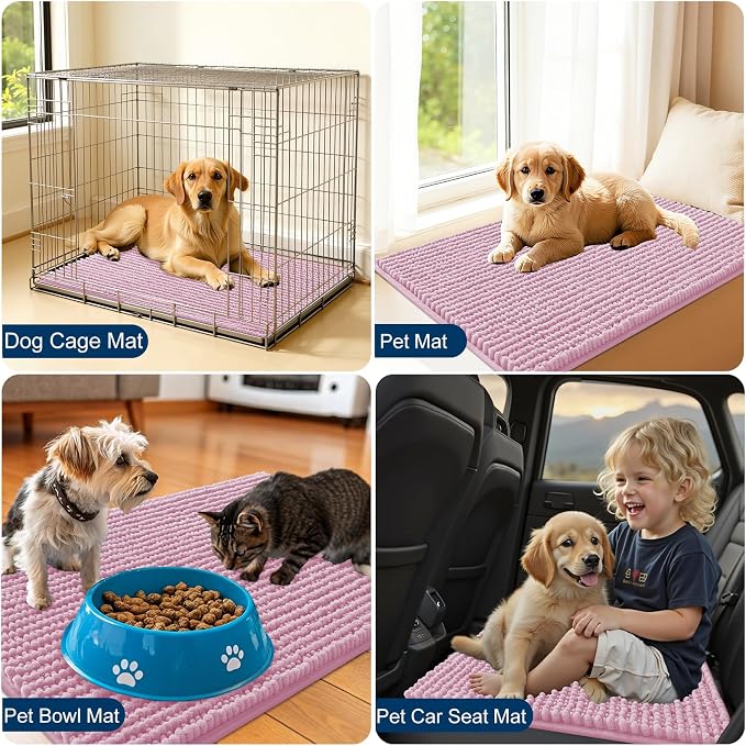 OLANLY Dog Door Mat for Muddy Paws 34x21, Ultra Absorbent Chenille Mud Doormat - Image 7