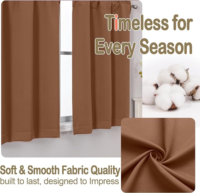 OVZME Kitchen Curtains for Small Window Treatment, Light Filtering Short Cafe - Image 7