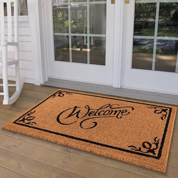 LuxUrux Extra Large Welcome Mats Outdoor Coco Coir Doormat, by LuxUrux