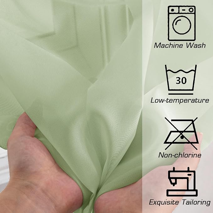 OWENIE Sheer Curtains 78 inches Long 2 Panels Set - Image 4